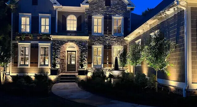 landscape lighting at night
